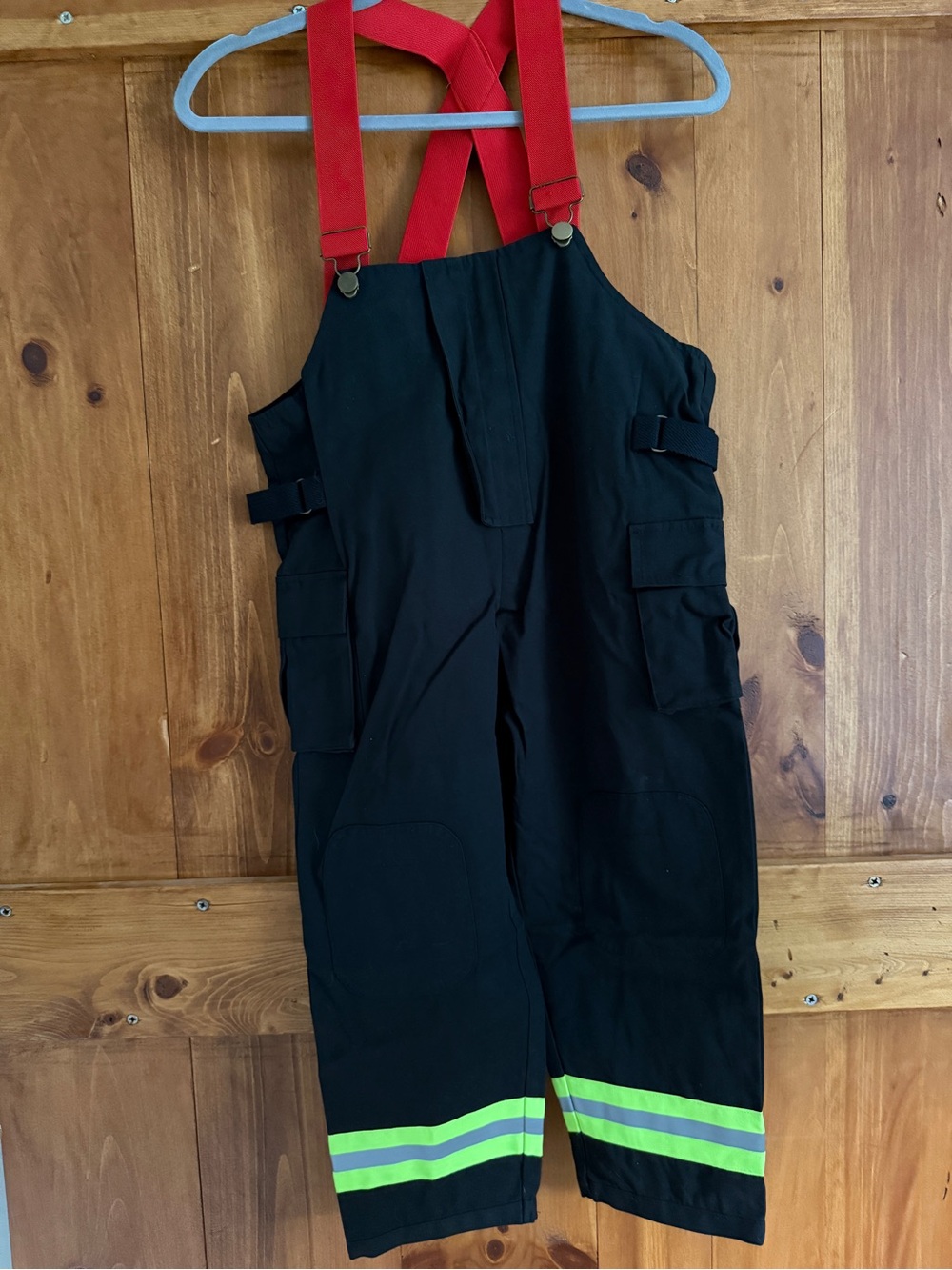*NEW* Halloween Costume Kids Firefighter Costume Black Jacket & pants with Neon - Picture 3 of 7